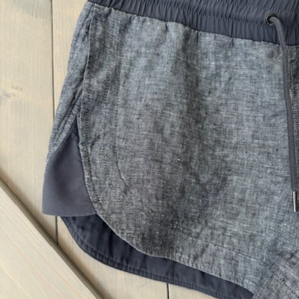 Athleta Beachside Bali Linen Shorts Womens Size 8 EUC Grey - Picture 3 of 8